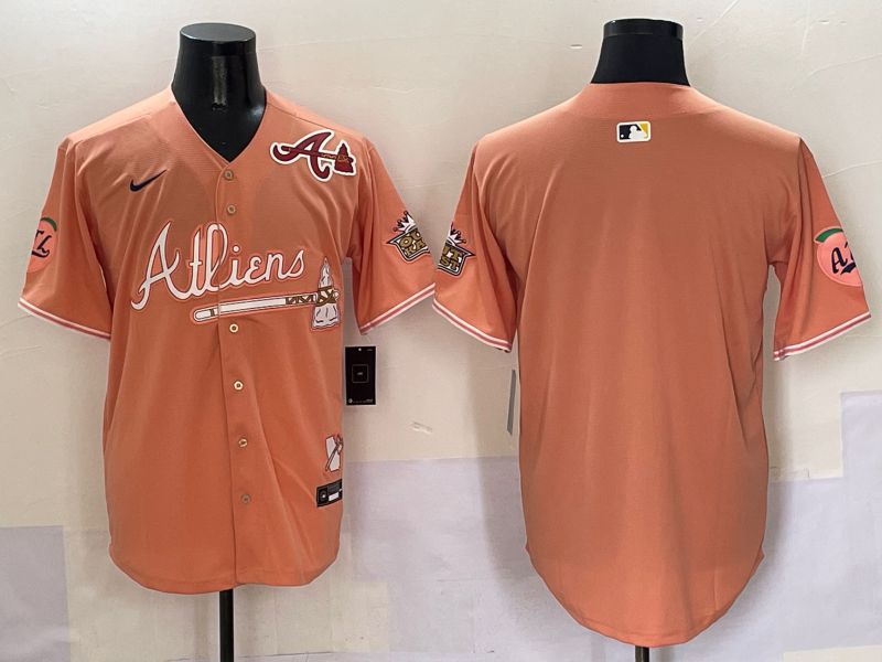 Men Atlanta Braves Blank Orange Five generations Joint Name 2025 Nike MLB Jersey style 2